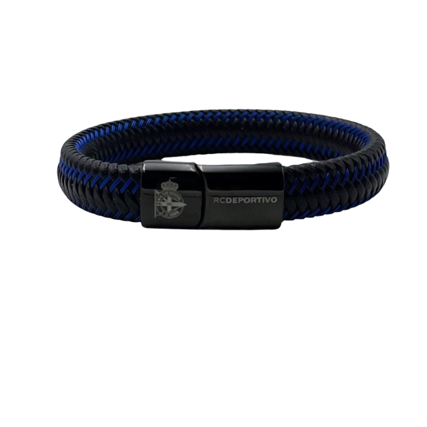 PULSERA  PIEL RC DEPORTIVO - AZUL Y NEGRA